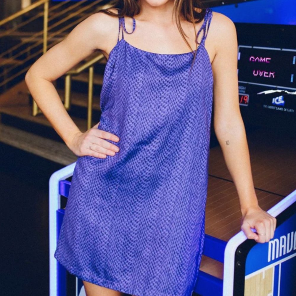 TOBIN TIE SHOULDER MINI DRESS - HORNED FROG